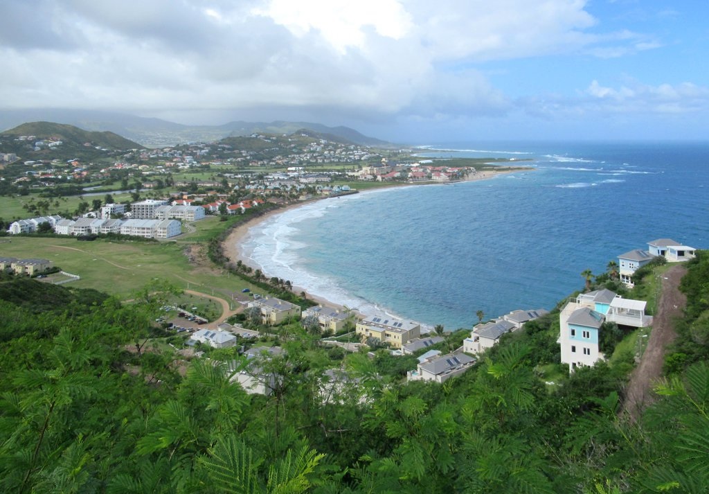 Saint Kitts-i tájkép (az Északi-Fregatt-öböl) (illusztráció)